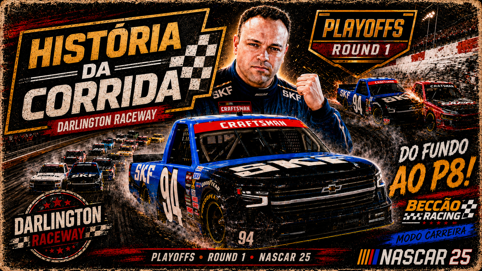 Do fundo ao P8 em Darlington: a corrida em que sobrevivi ao caos para começar os playoffs da NASCAR 25