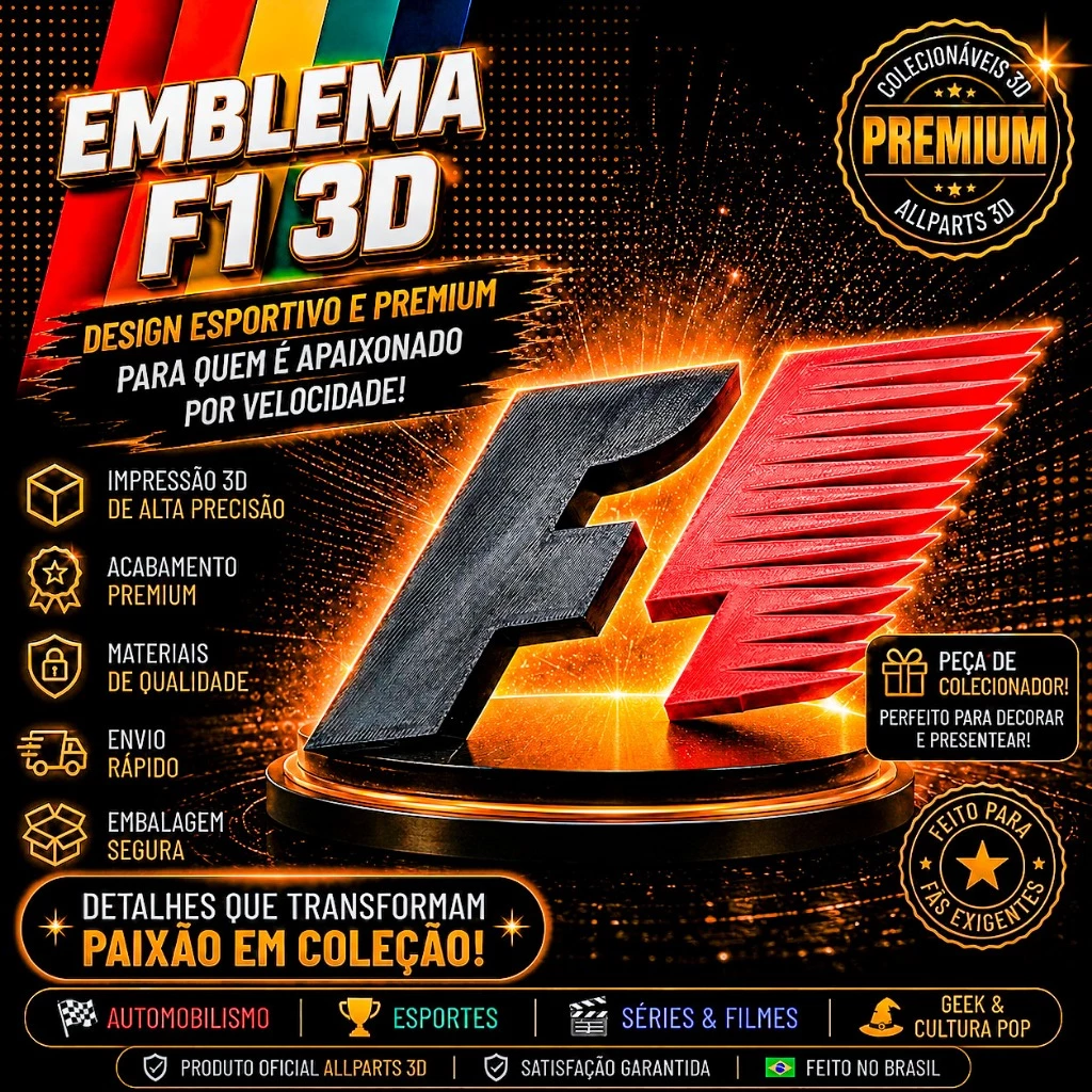 Emblema F1 Decorativo 3D