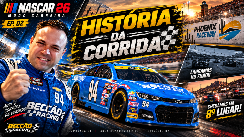 Do P15 ao P8 em Phoenix: na luta contra o carro, Beccão conquista mais um Top 10 no NASCAR 26