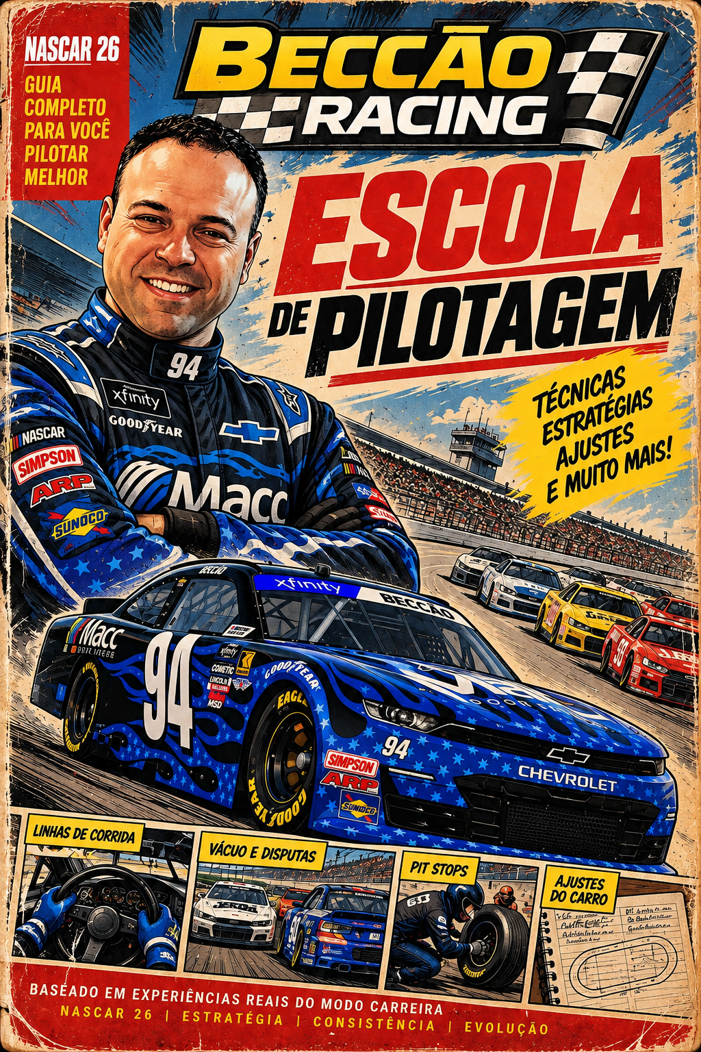 Escola de Pilotagem NASCAR 26 - Guia Completo Beccão Racing