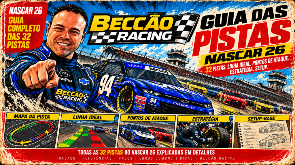GUIA DAS PISTAS NASCAR 26: CONHEÇA AS 32 PISTAS E APRENDA A CORRER COM MAIS ESTRATÉGIA